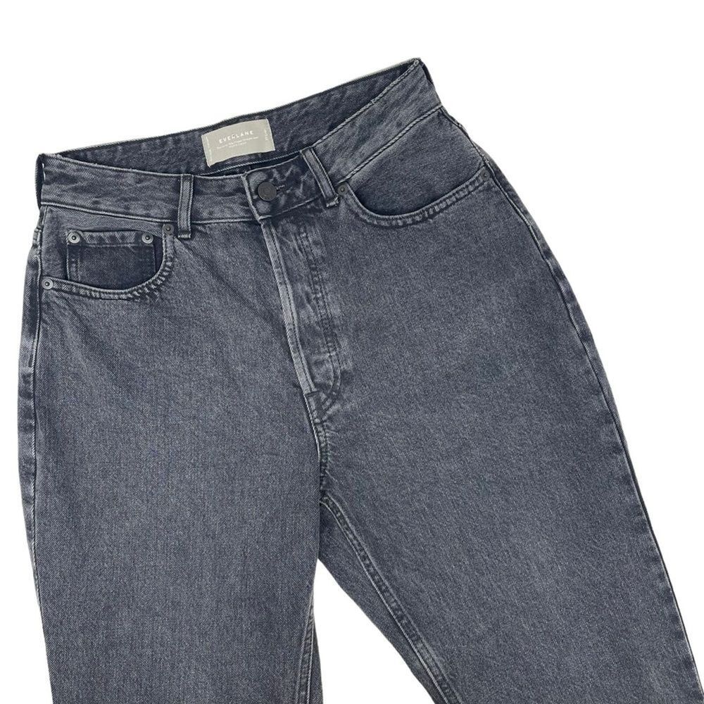 Everlane Curvy 90s Cheeky Straight Button Fly Gray Cropped‎ Jeans Womens Size 27